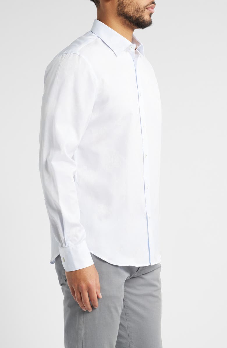 Bugatchi Julian Shaped Fit Button-Up Shirt, Alternate, color, Classic Blue