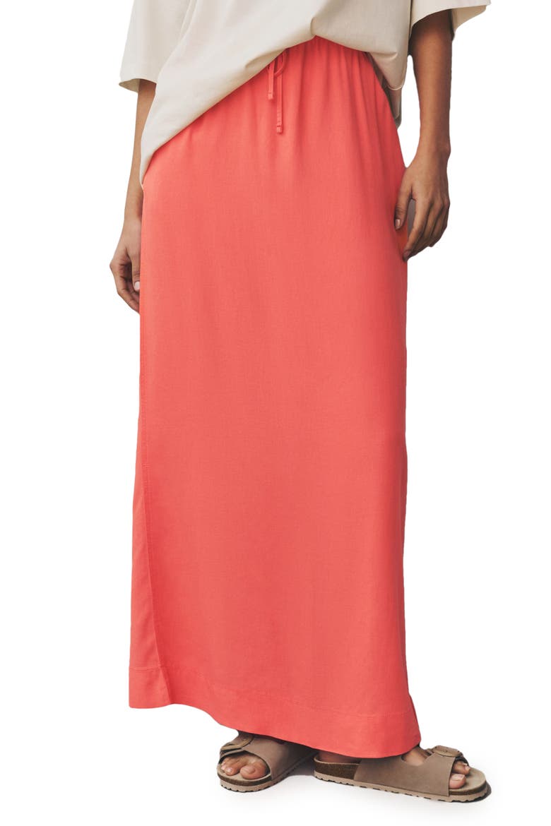 Tie Waist Maxi Skirt, Main, color, ORANGE