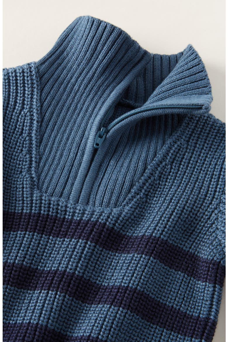 Stripe Quarter Zip Sweater & Joggers Set, Alternate, color, BLUE DEL MAR-NAVY PEACOAT