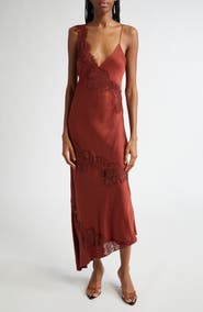 A.L.C. Stella Lace Asymmetric Satin Slipdress