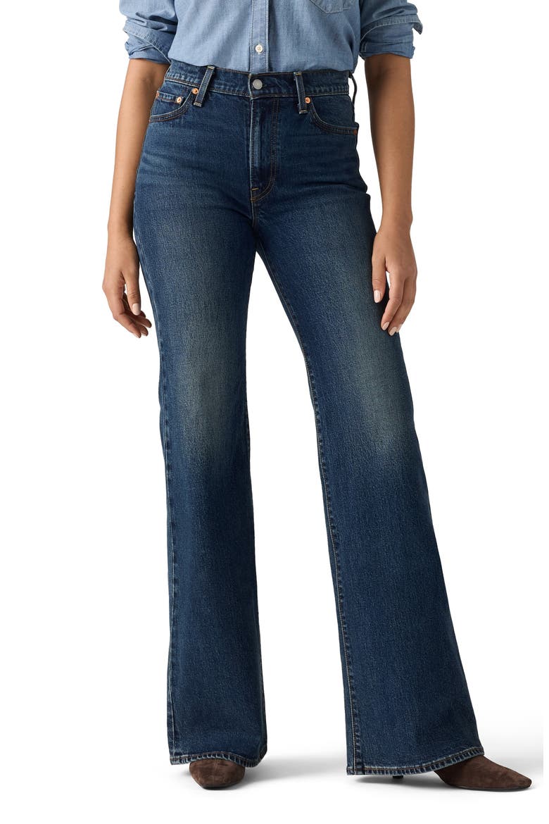 Ribcage High Waist Flare Jeans, Main, color, GATE KEEPING