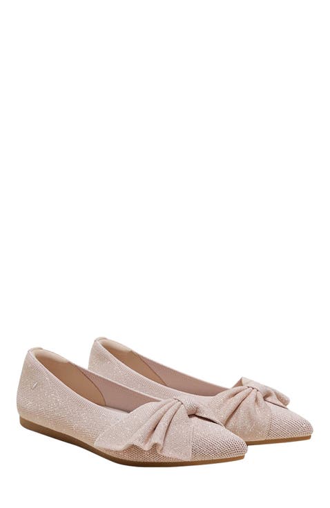 Pointed-Toe Bow Flats (Azura)