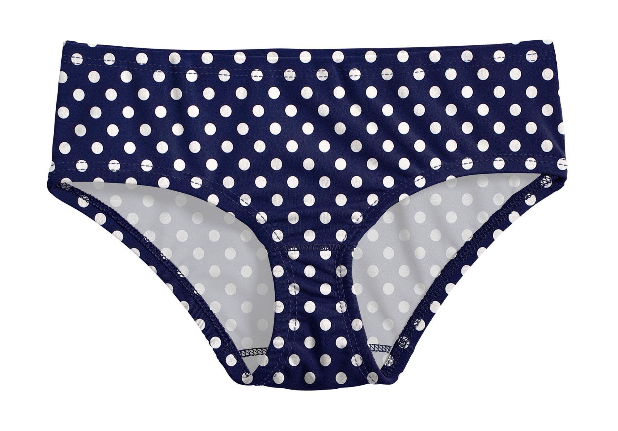Navy w- White Polka Dot