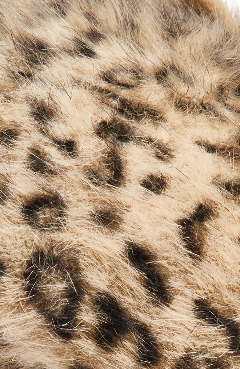 Cara Kids' Leopard Print Faux Fur Beret, Alternate, color, Leopard