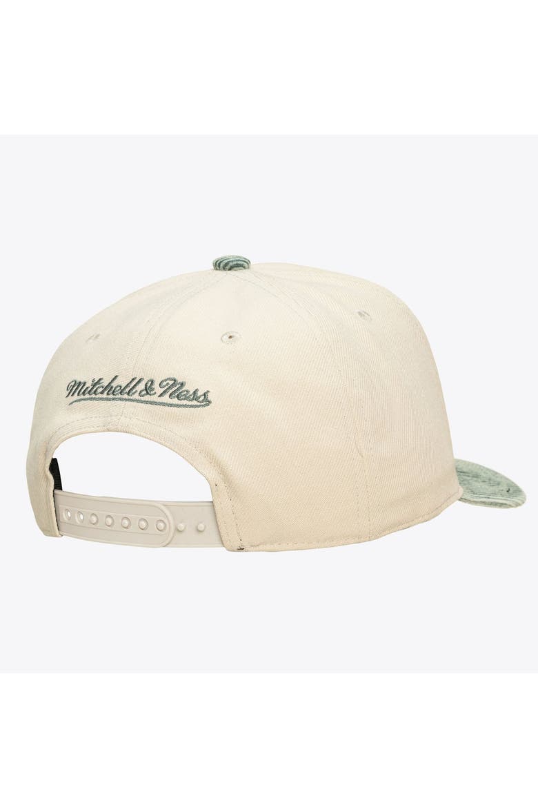 Unisex Mitchell & Ness Cream/Green Milwaukee Bucks Faded Pro Snapback Hat, Alternate, color, Cream