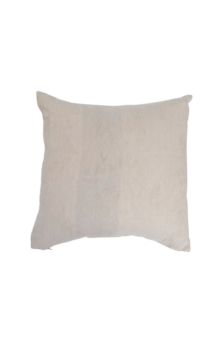 Storied Home Woven Jacquard Pillow, Main, color, Cream