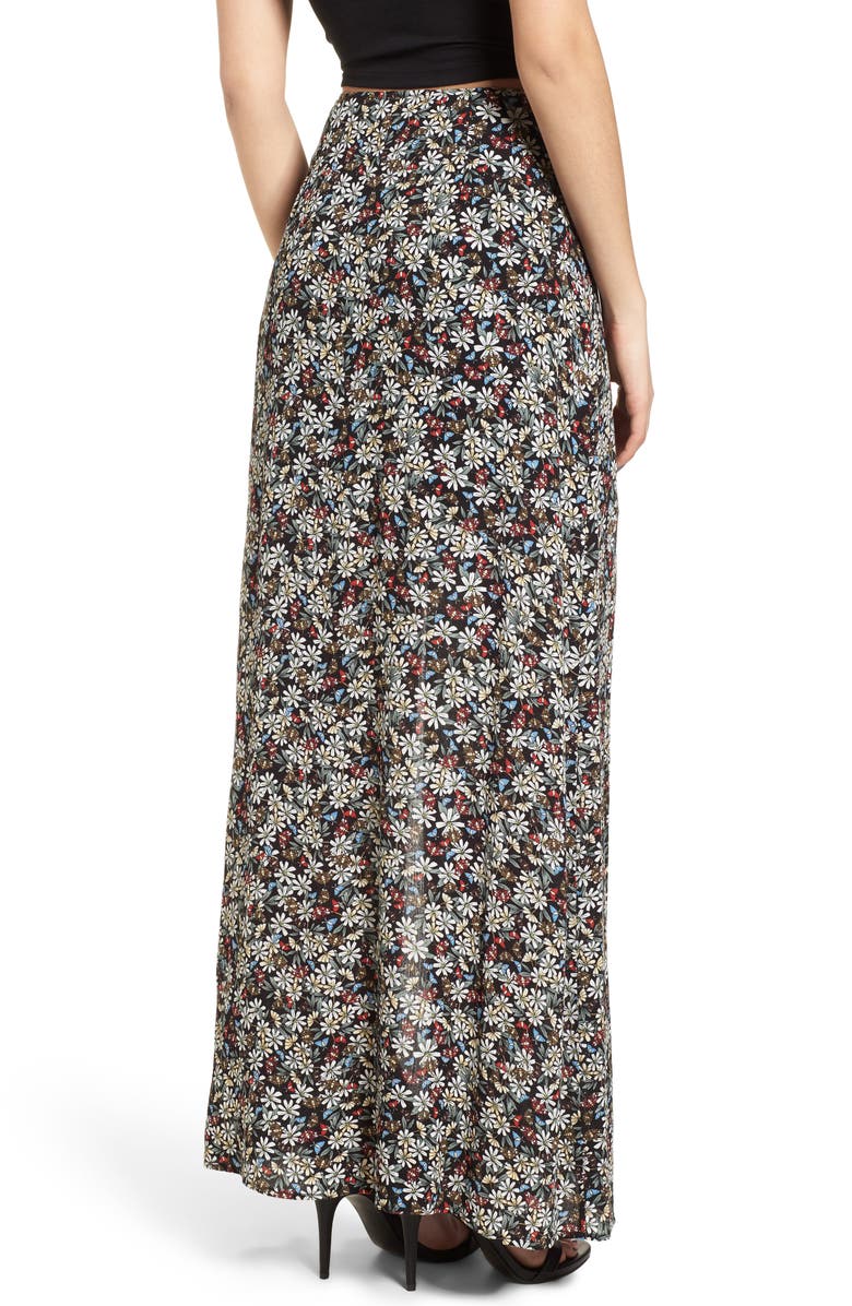 Lost + Wander Flora Slit Front Maxi Skirt, Alternate, color, 