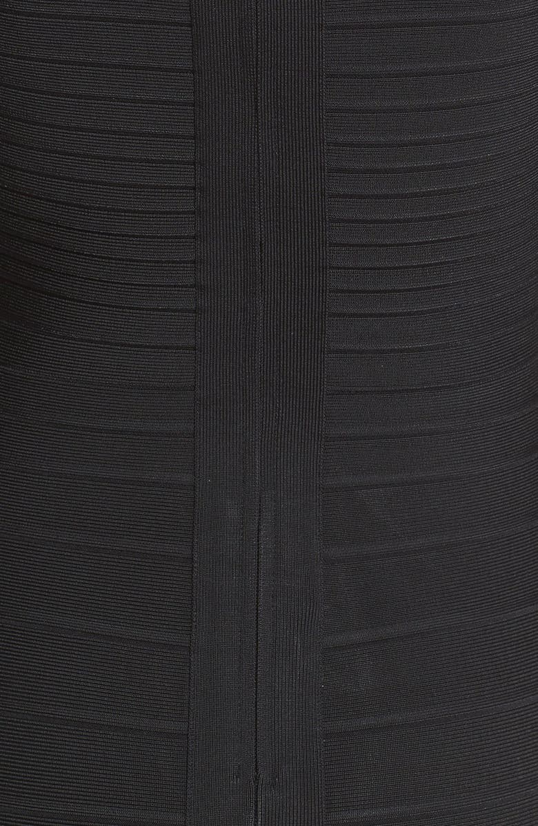 Herve Leger Off Shoulder Bandage Dress, Alternate, color, 