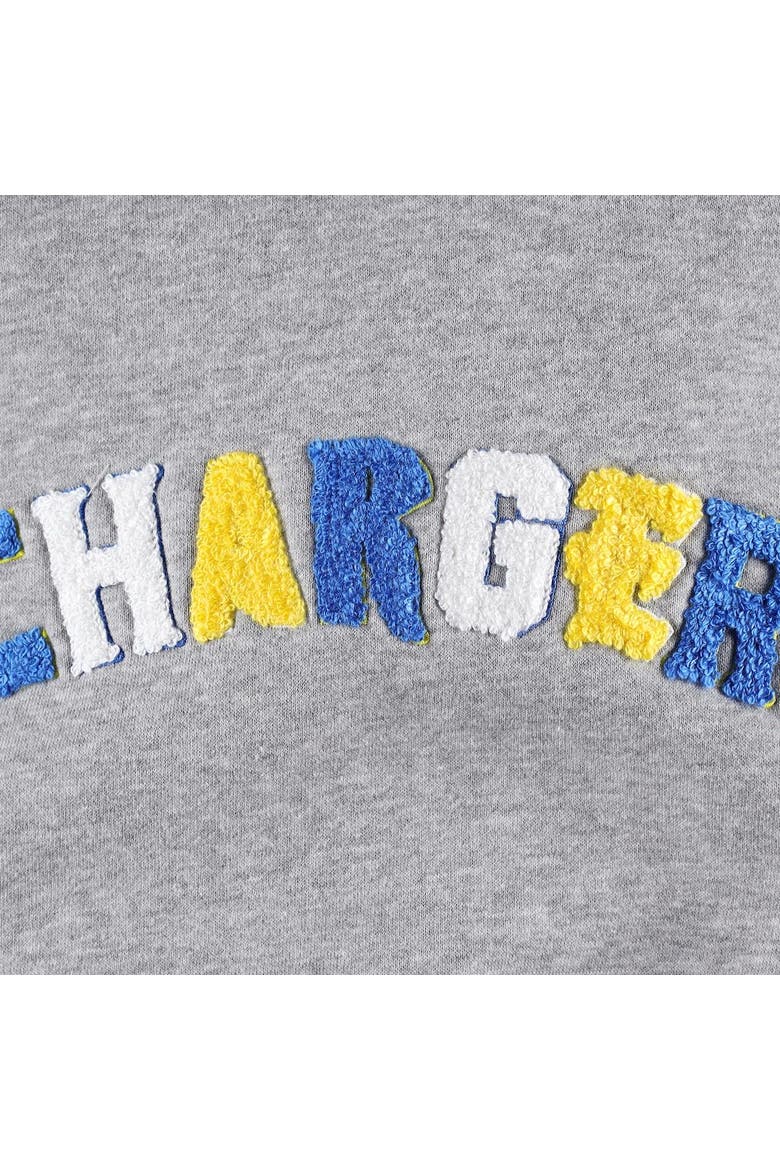 Women's The Wild Collective Gray Los Angeles Chargers Cropped Pullover Hoodie, Alternate, color, Gray