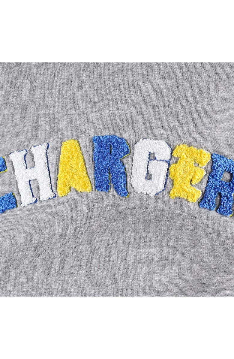 THE WILD COLLECTIVE Women's The Wild Collective Gray Los Angeles Chargers Cropped Pullover Hoodie, Alternate, color, Gray