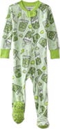 BUTTERBLU Cruz One-Piece Fitted Organic Cotton Footie Pajamas