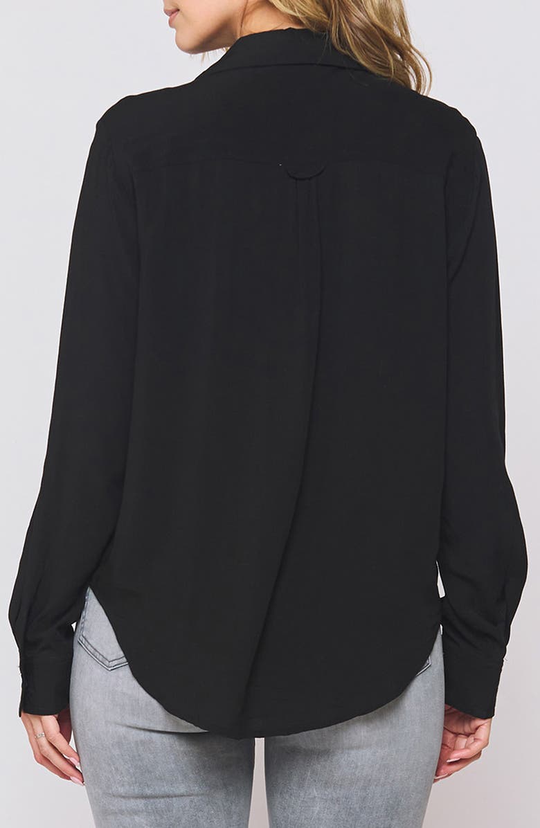 VELVET HEART Elisa Long Sleeve High/Low Shirt, Alternate, color, Black