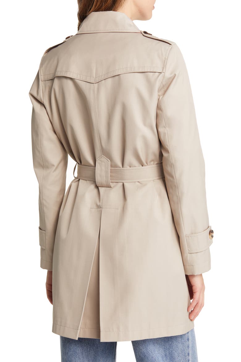 Water Repellent Cotton Blend Trench Coat, Alternate, color, BIRCH