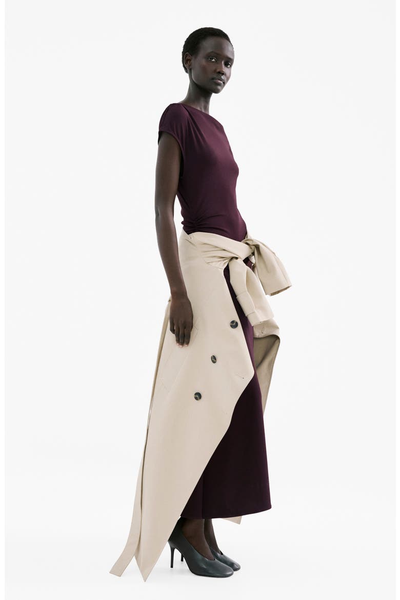 Ruched Maxi Dress, Alternate, color, WINE