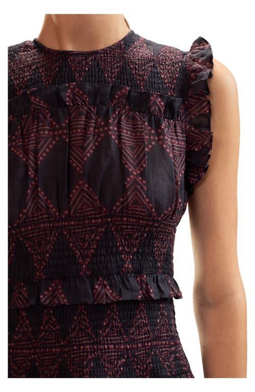 Cynthia Rowley Ramie Smocked Dress In Multi