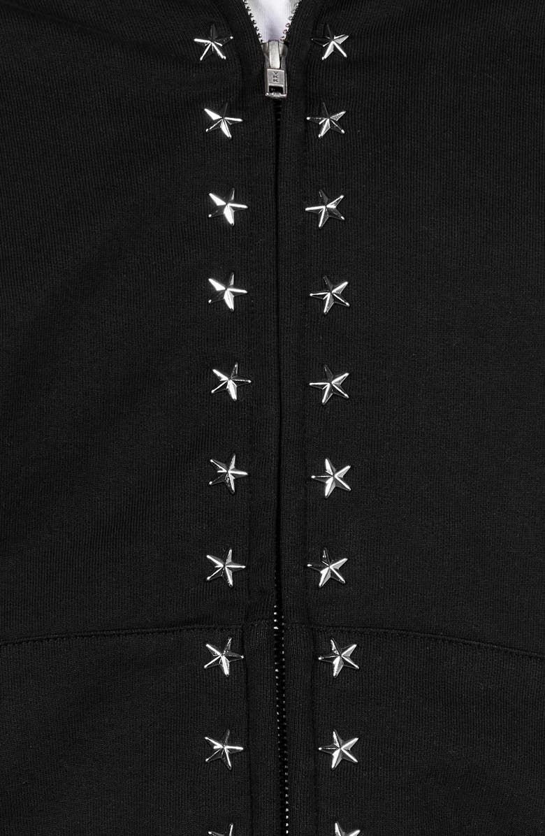 PLEASURES Dane Studded Relaxed Fit Cotton Hoodie, Alternate, color, Black