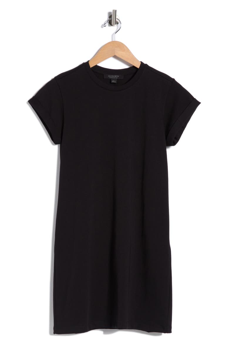 Anna Cotton T-Shirt Dress, Alternate, color, BLACK