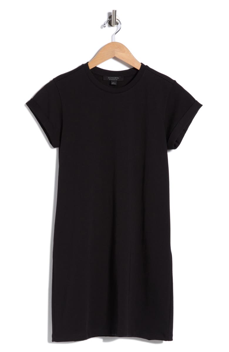 AllSaints Anna Cotton T-Shirt Dress, Main, color, Black