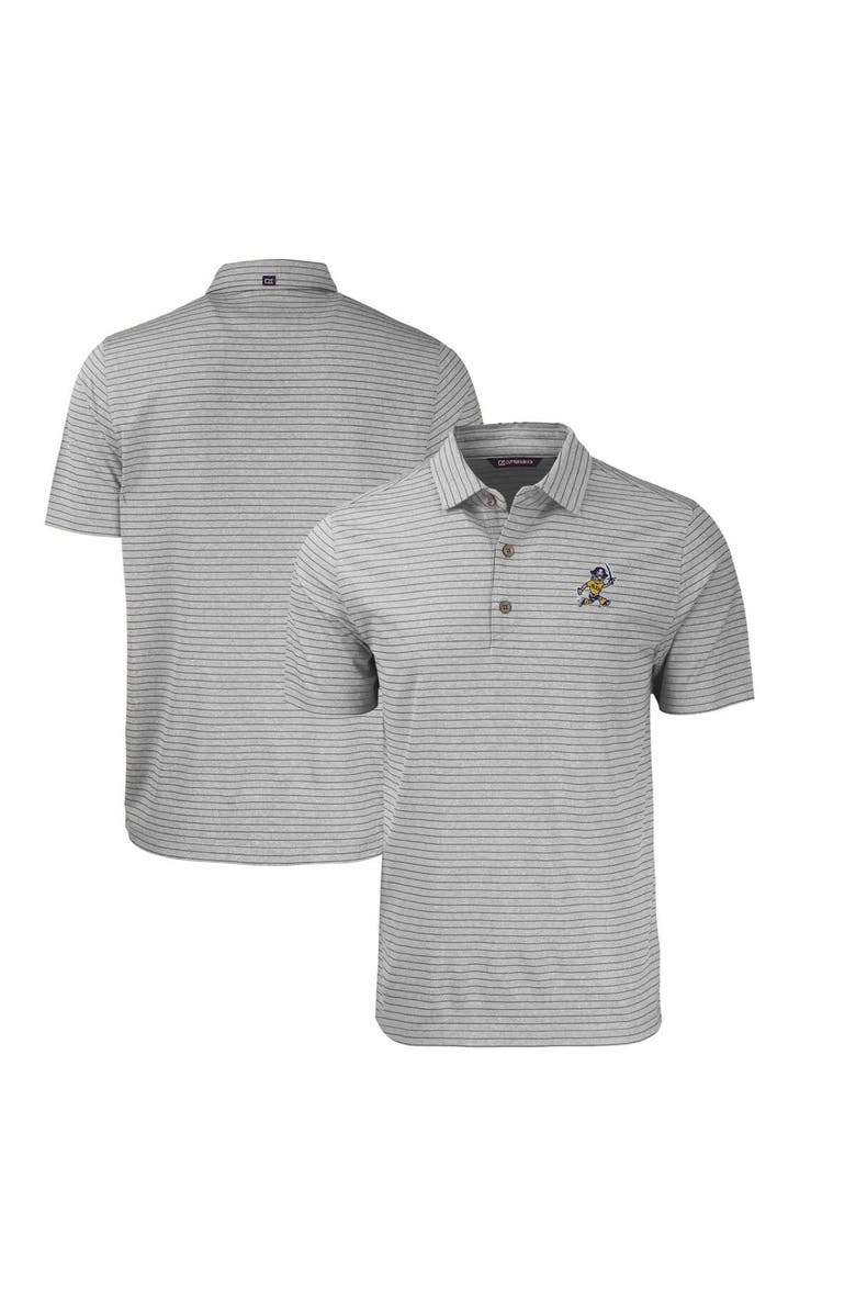 Cutter & Buck Men's Cutter & Buck Heather Gray ETSU Buccaneers Big & Tall Forge Eco Stripe Stretch Recycled Polo, Main, color, 