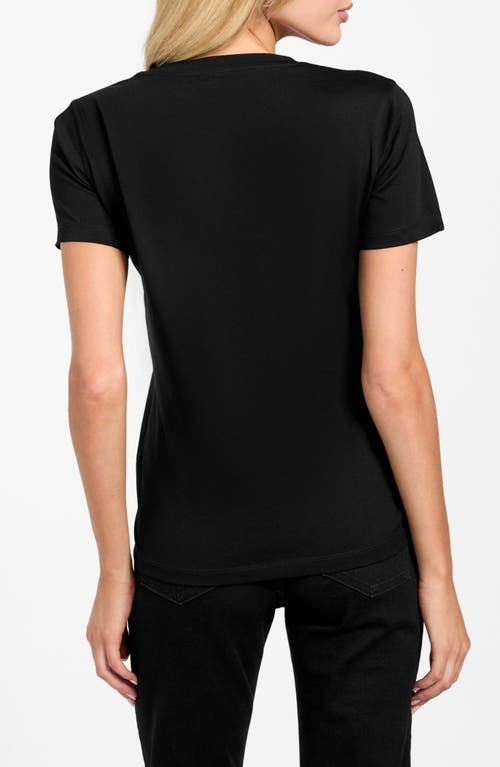 Guess Krystal Triangle Embellished Graphic T-shirt In Black