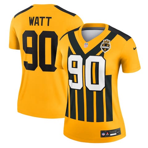 Women's Nike T.J. Watt Gold Pittsburgh Steelers Alternate 1933 Throwback Legend Player Performance Top