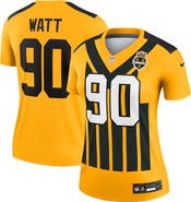 Nike Women's Nike T.J. Watt Gold Pittsburgh Steelers Alternate 1933 Throwback Legend Player Performance Top