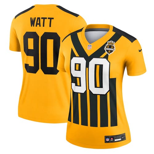 Nike T.j. Watt Gold Pittsburgh Steelers Alternate 1933 Throwback Legend Player Performance Top In Gold