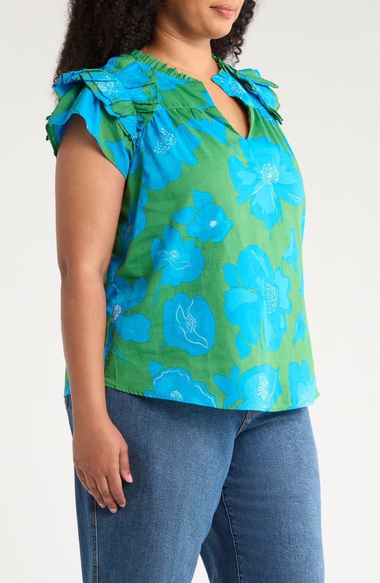 SUGARLIPS Rori Ramona Ruffle Top, Alternate, color, Green/ Blue/ Multi