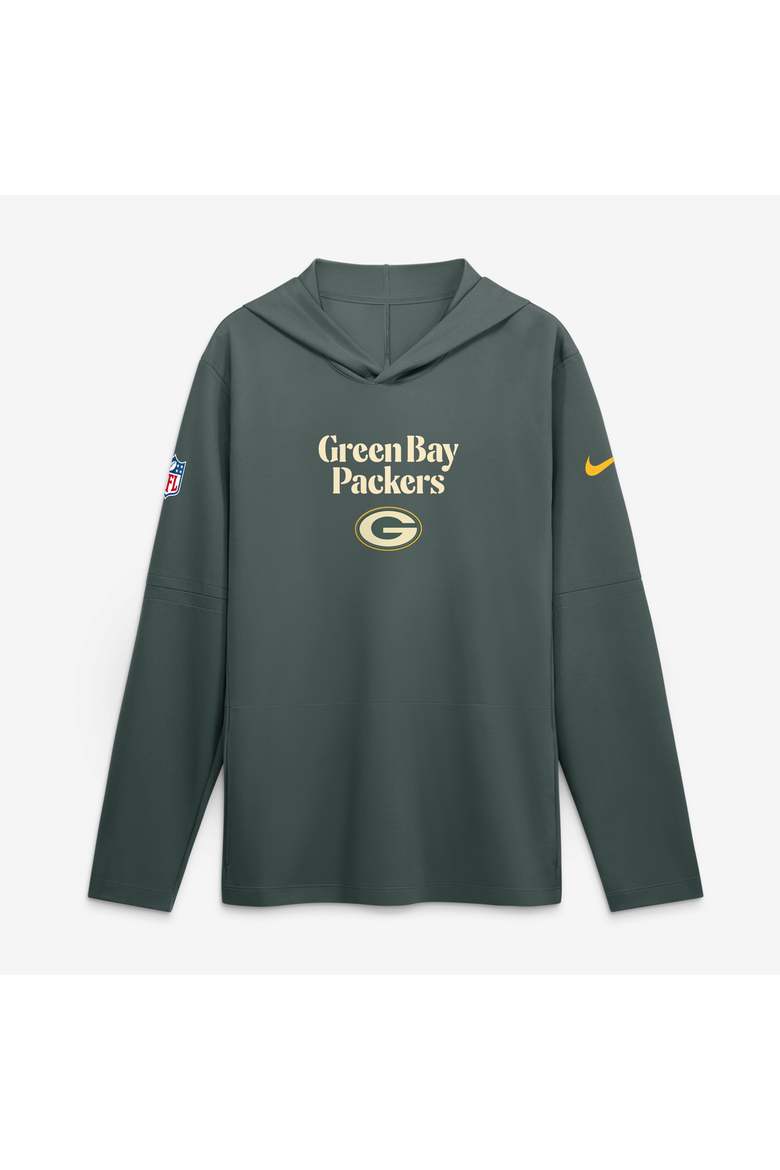 Men's Nike  Green Green Bay Packers 2026 Rivalries Collection Sideline Lightweight Hooded Long Sleeve Top, Alternate, color, Green