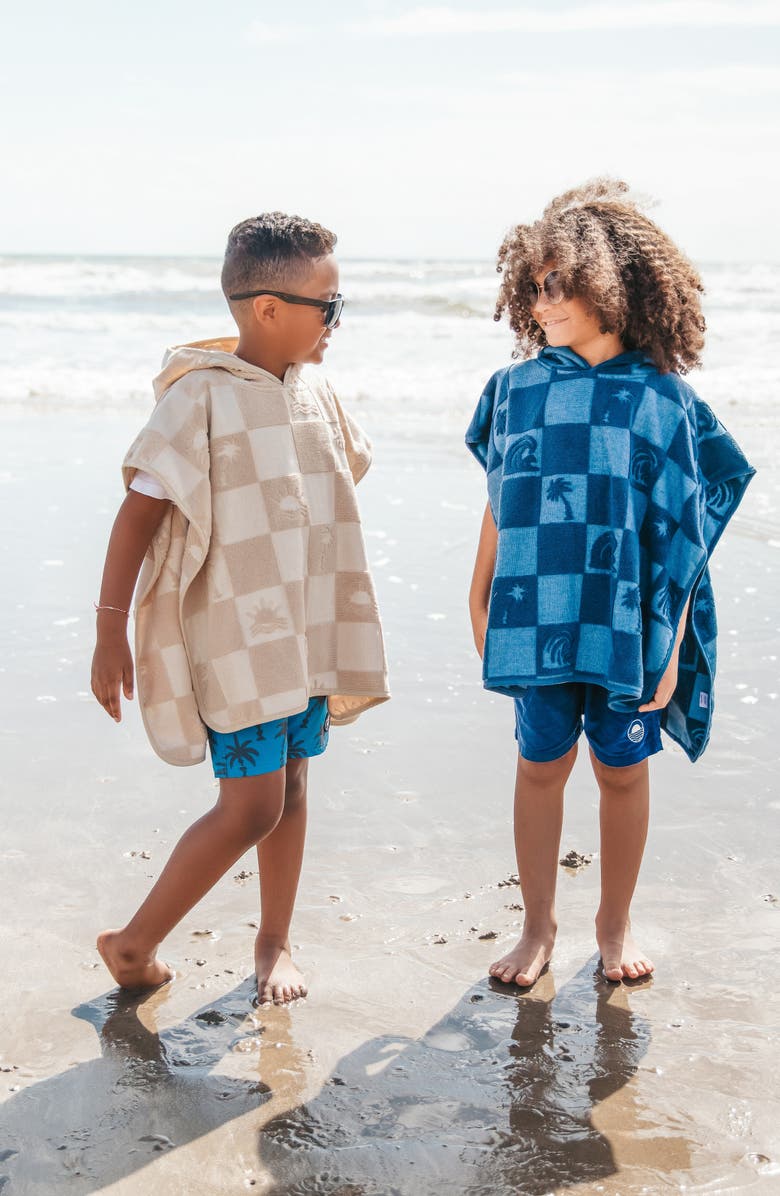 Feather 4 Arrow Kids' El Ray Hooded Cotton Terry Cloth Poncho, Alternate, color, Navy