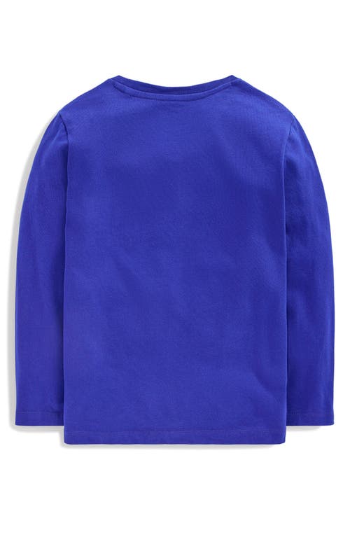 Mini Boden Kids' Superstitch Volcano Long Sleeve Cotton Graphic T-shirt In Blue
