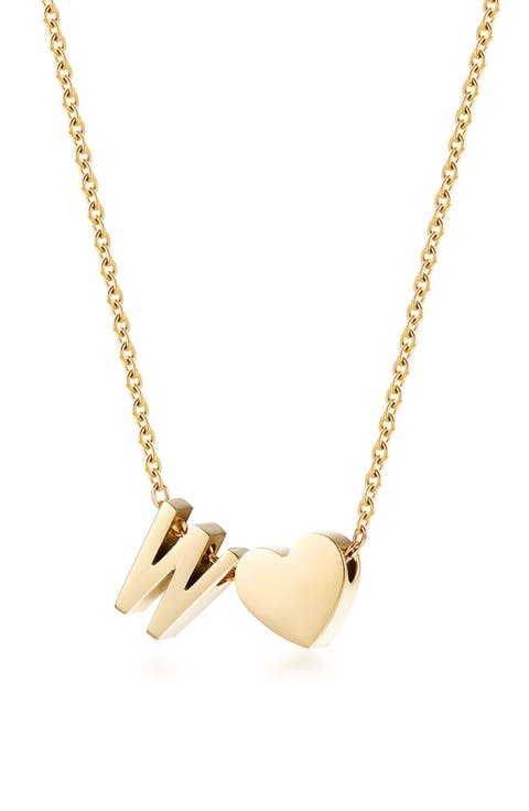 Initial Heart Pendant Necklace