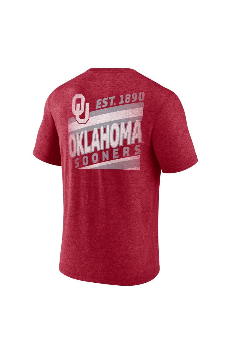 FANATICS Heather Crimson Oklahoma Sooners Ideal Faded Tri-Blend T-Shirt, Alternate, color, Crimson