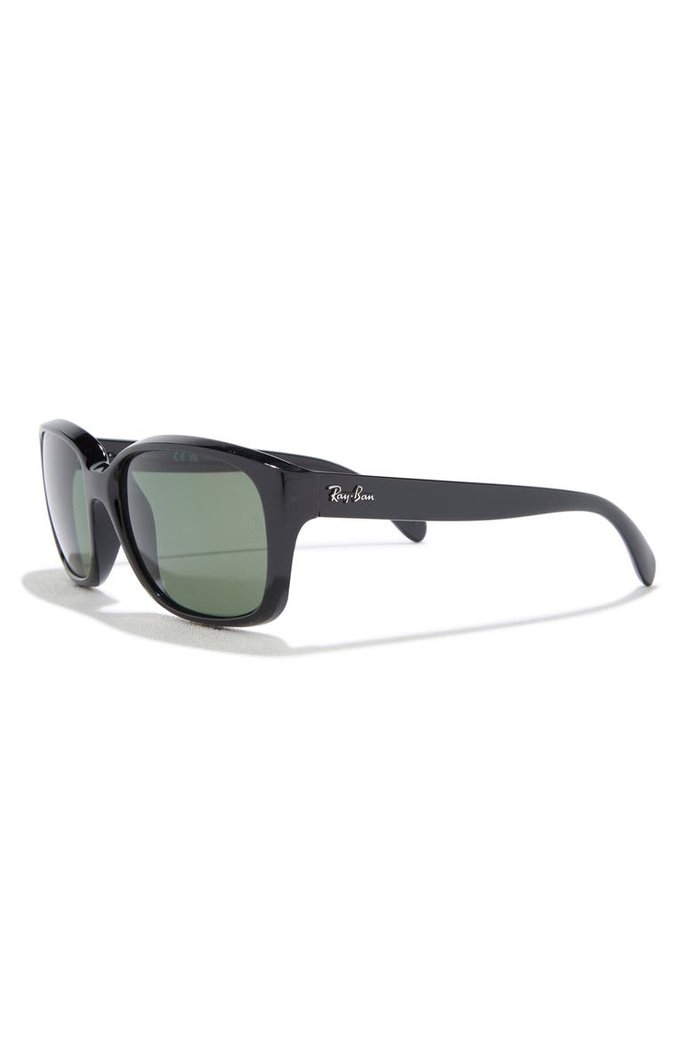 58mm Polarized Gradient Square Sunglasses, Alternate, color, BLACK