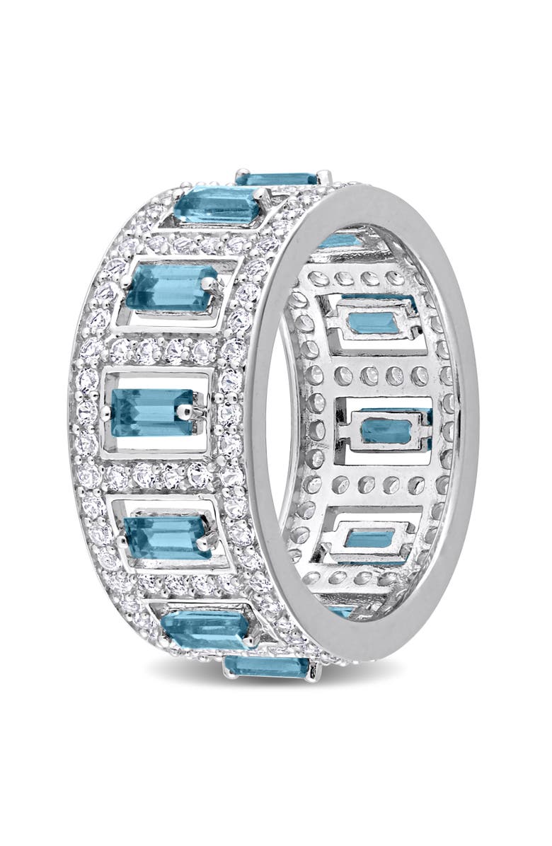 Julianna B. Blue & White Topaz Eternity Band Ring, Alternate, color, Topaz