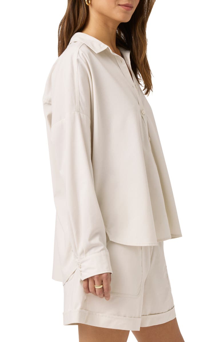 Splendid x @cellajaneblog Poplin Button-Up Shirt, Alternate, color, Pearl/White