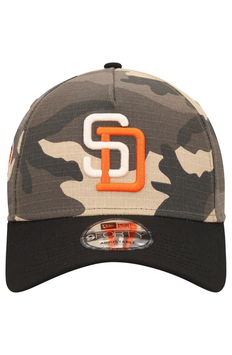 New Era Men's New Era San Diego Padres Camo Crown A-Frame 9FORTY Adjustable Hat, Alternate, color, 