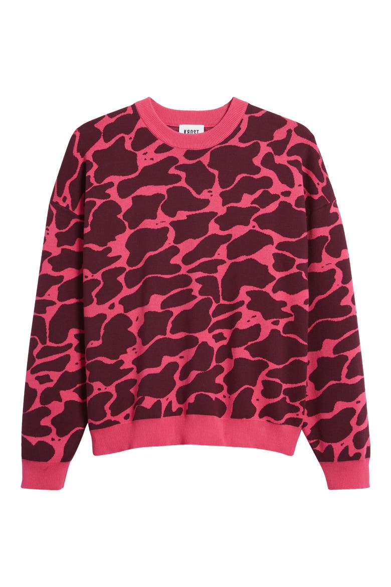 Abstract Jacquard Cotton Sweater, Alternate, color, CACTUS FLOWER