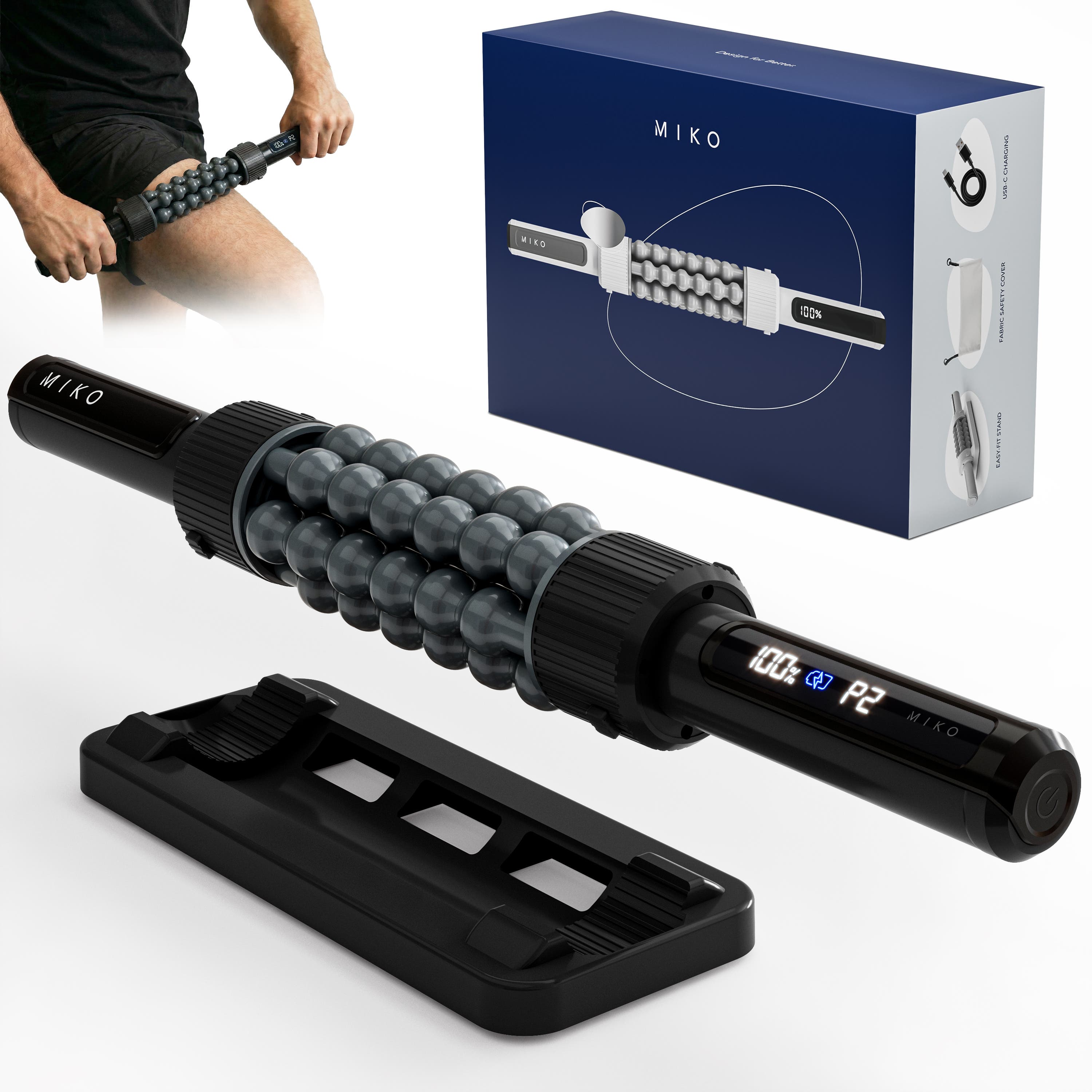 Miko Swift Rolling Percussive Massager With 5 Speeds In Black