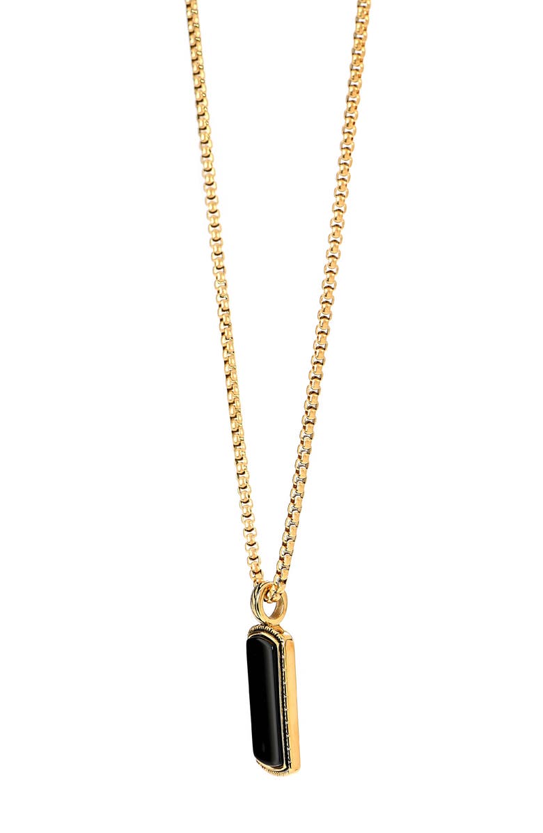 AMERICAN EXCHANGE Men's Stone Pendant Necklace, Alternate, color, Gold/ Black