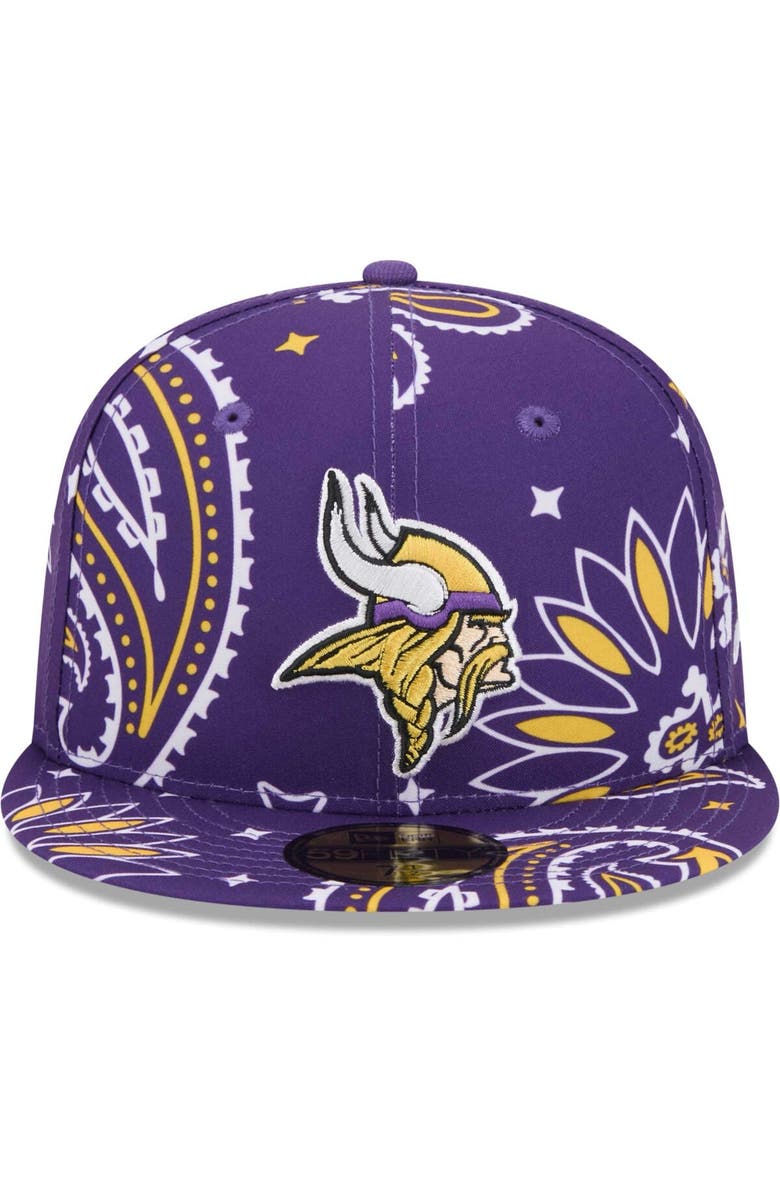 New Era Men's New Era Purple Minnesota Vikings Paisley 59FIFTY Fitted Hat, Alternate, color, Purple