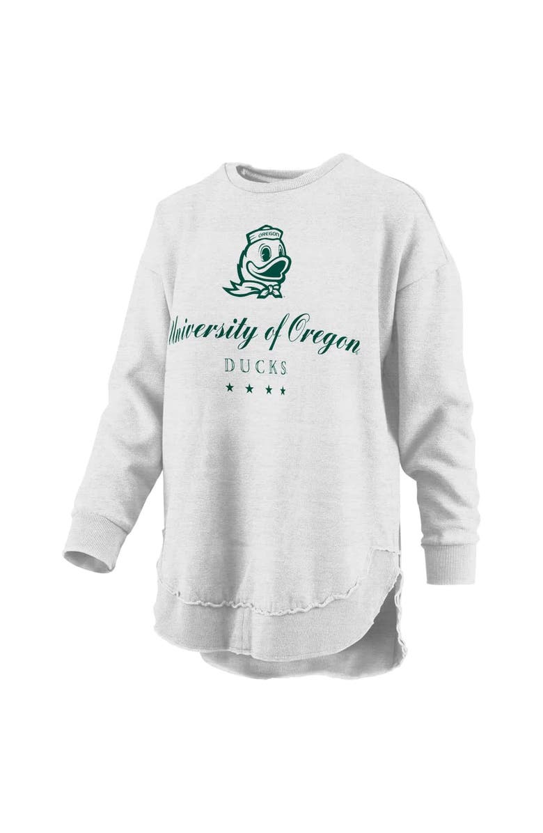 PRESSBOX Women's Pressbox Heather Gray Oregon Ducks Field Day Melange Poncho Pullover Sweatshirt, Alternate, color, Heather Gray