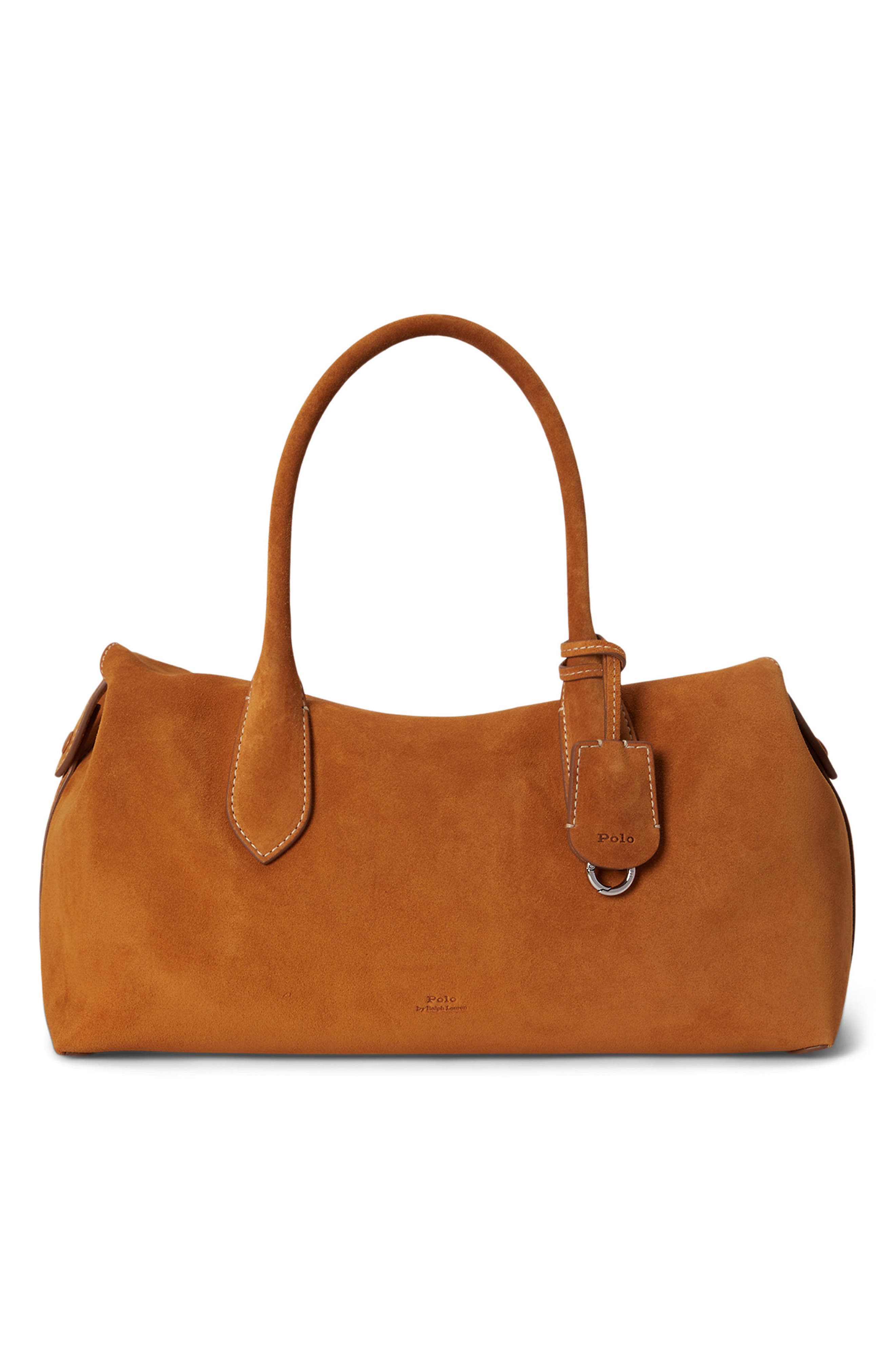 Medium Suede Satchel, Main, color, TURMERIC