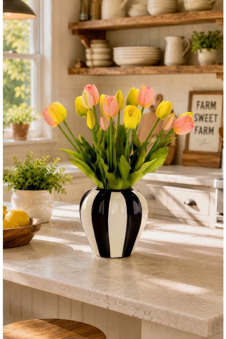 Tulip Floral Arrangement  in Vase, Alternate, color, Yellow