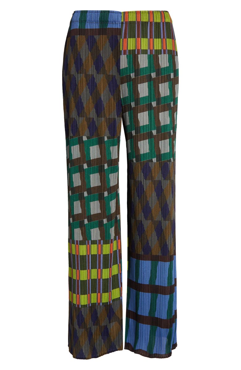 Pleats Please Issey Miyake Harmony Pleated Wide Leg Pants, Alternate, color, Blue