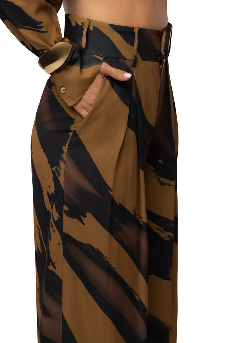 Soft Pleated Trouser, Alternate, color, Gold Dusk
