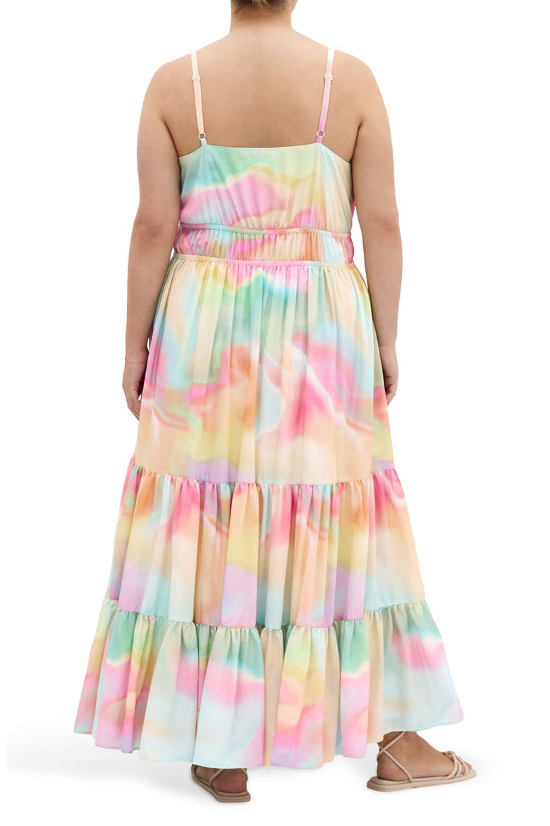 Kalea Shirred Waist Maxi Dress, Alternate, color, PASTEL SWIRL