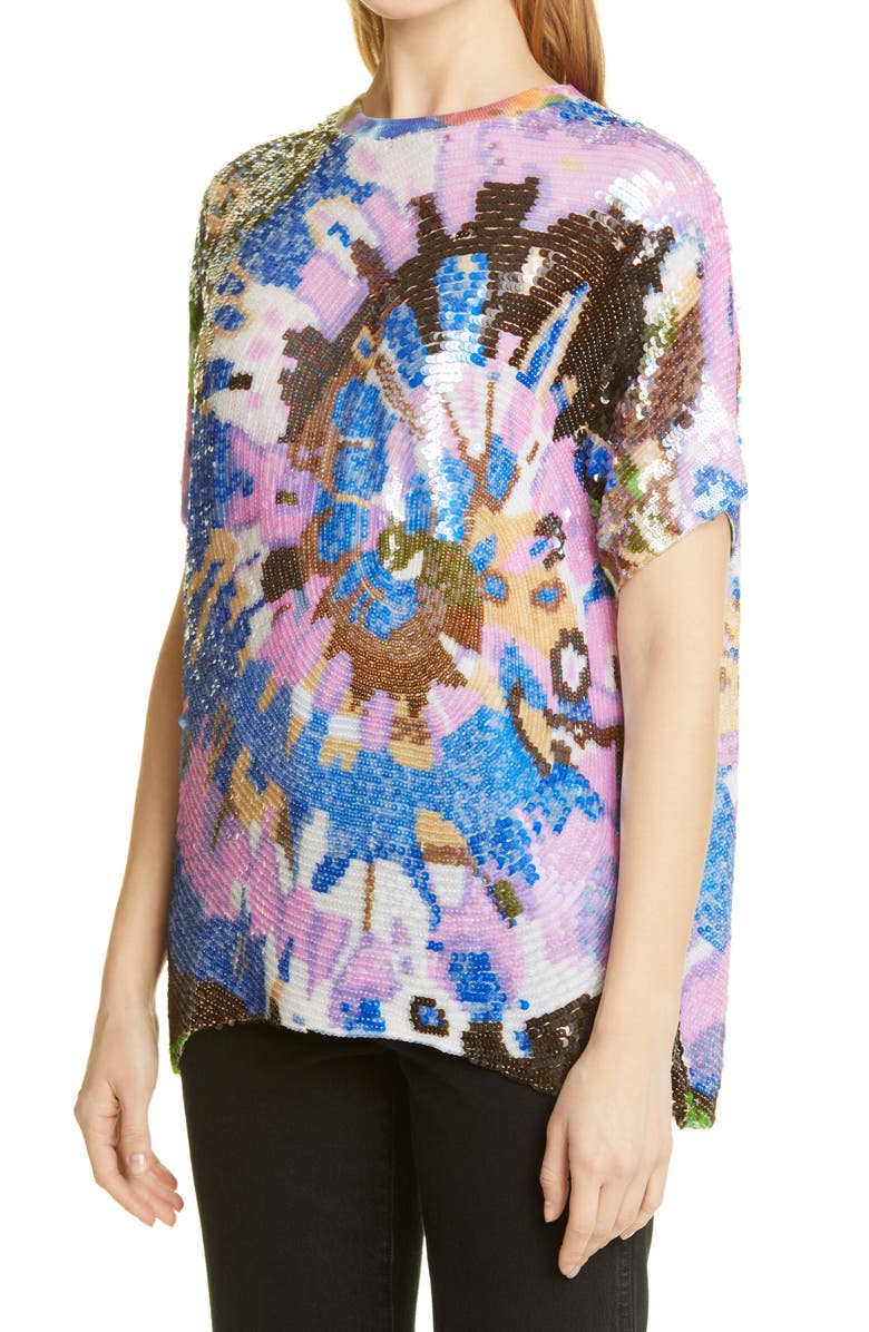 Ashish Gender Inclusive Sequin Tie Dye Top, Alternate, color,