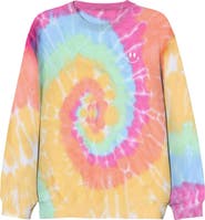 Dalix Smile Face Tie Dye Crewneck Sweatshirt