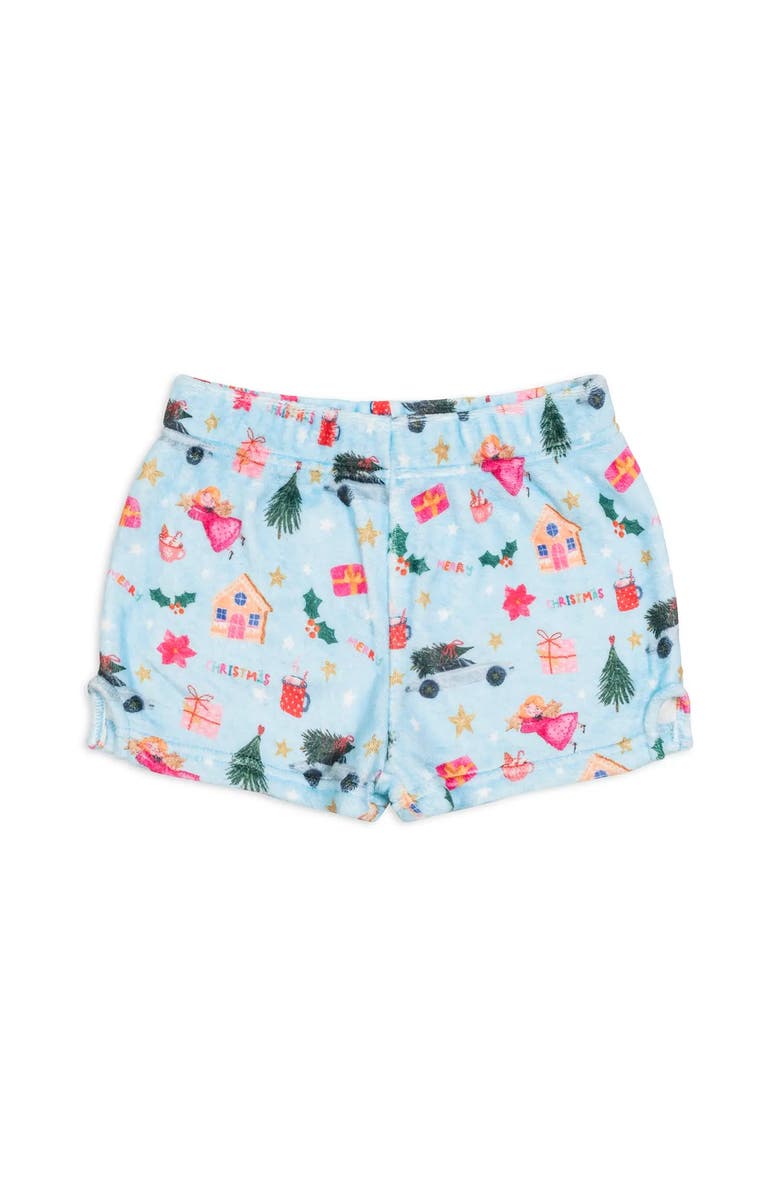 Preppy Goose Plush Christmas loungewear Shorts, Alternate, color, Light Blue